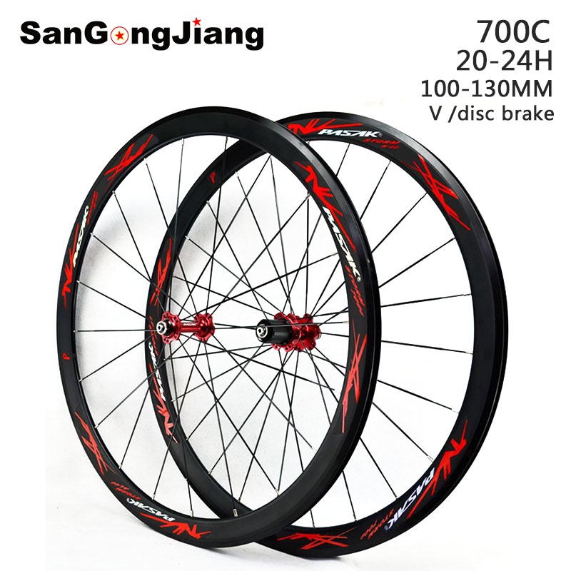 Ultralight road bike wheel set 40MM flat spoke bearing road wheel set