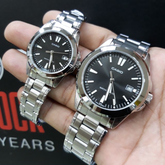 Casio couple top watch silver