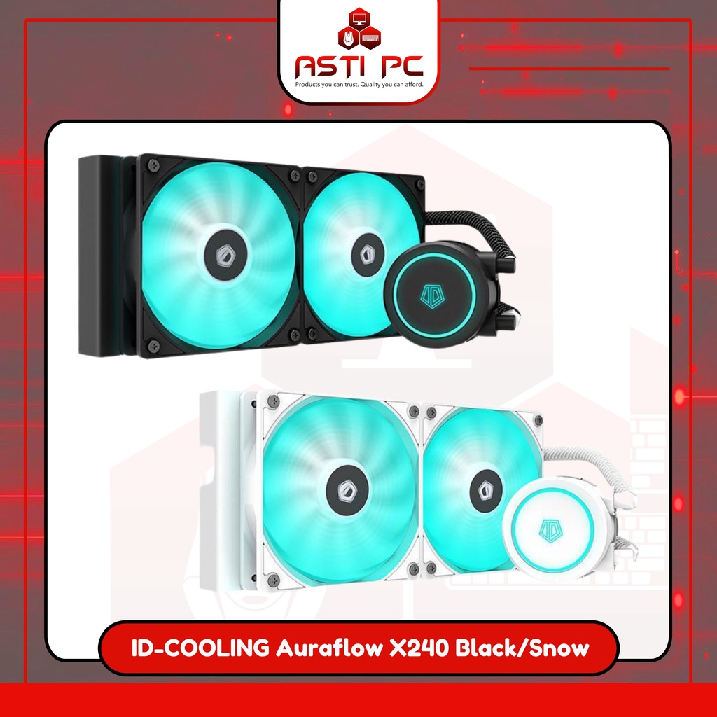 ID-COOLING AURAFLOW X 240 CPU Water Cooler RGB CPU Liquid Cooler 240mm AIO  Cooler MB Sync 12V 4PIN Connector 2X120mm RGB Fan, Intel
