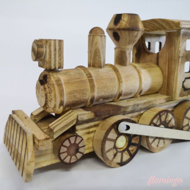 Train collectible wooden toyRailway Steam Engine Wooden Toy Shopee