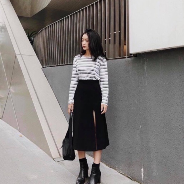 Split midi skirt (real photo included) | Shopee Philippines
