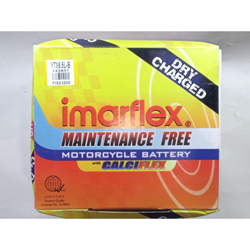 imarflex battery (YTX6.5LB) Maintenance Free (imarflex) Shopee