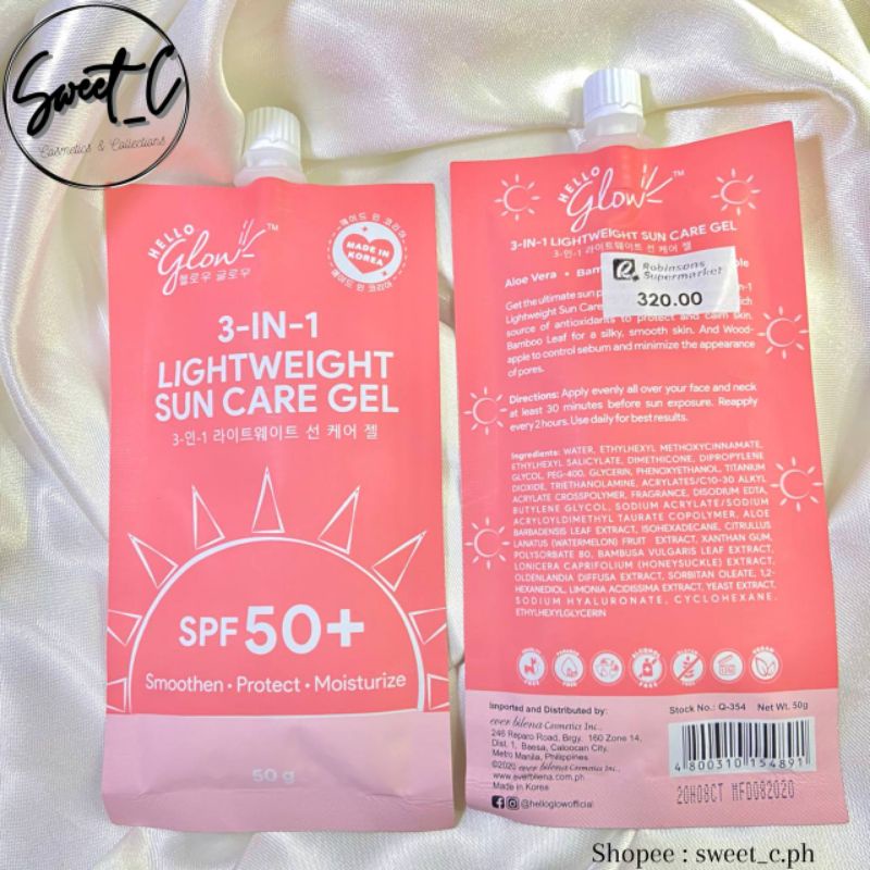 Hello Glow Sun Care SPF 50+ (Sunscreen) 50g by Ever Bilena //Ever ...