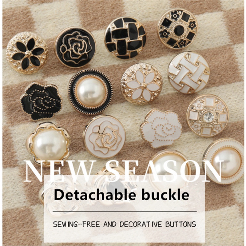 5-Piece Detachable Buckle Anti-glare Buckle Hidden Buckle for Dresses  Cardigan Shirt