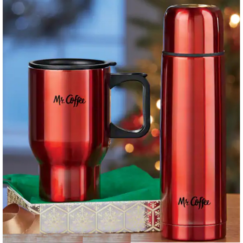 Mr. Coffee Javelin 16 oz. Red Double Wall Thermos and Travel Mug Gift Set  985100716M - The Home Depot