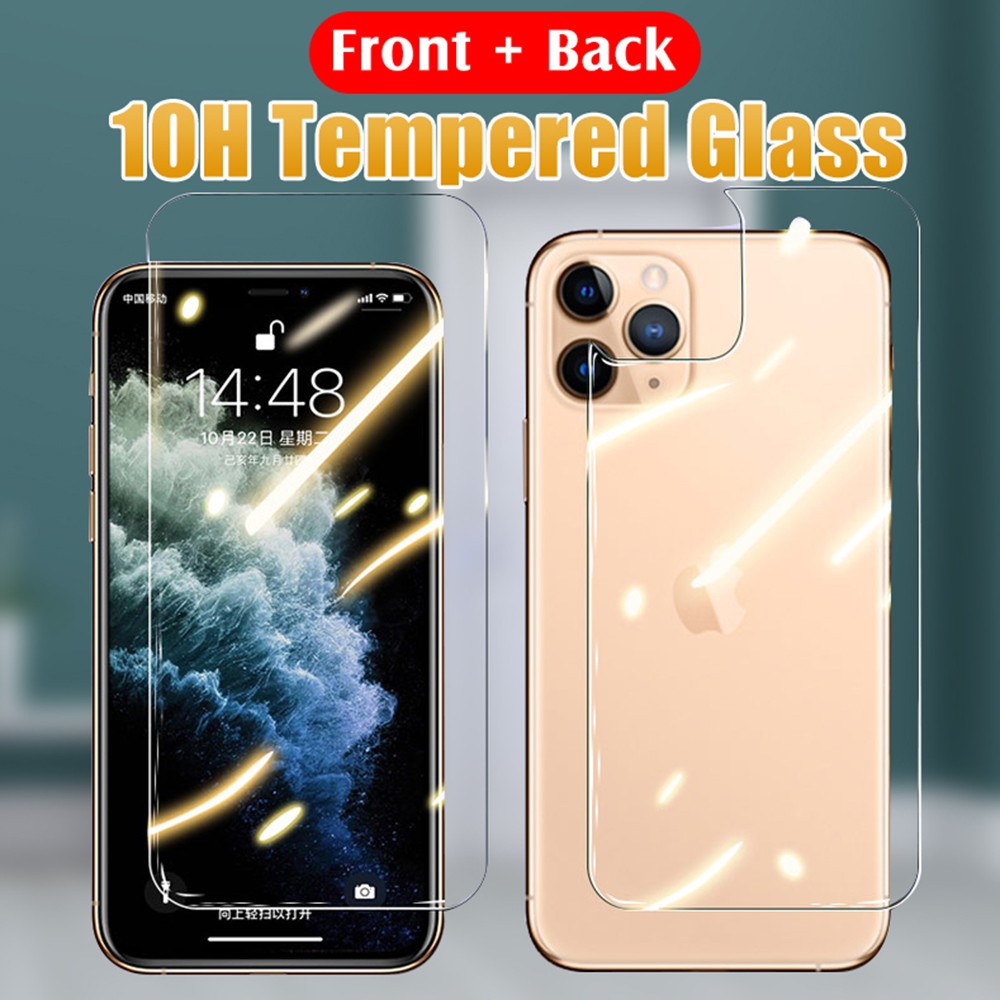 【Anti Fingerprint】Matte Back Tempered Glass iPhone 12 11 11Pro 11Pro Max XS  XR X 6s Plus 6s Screen Protector Privacy Blueray Clear