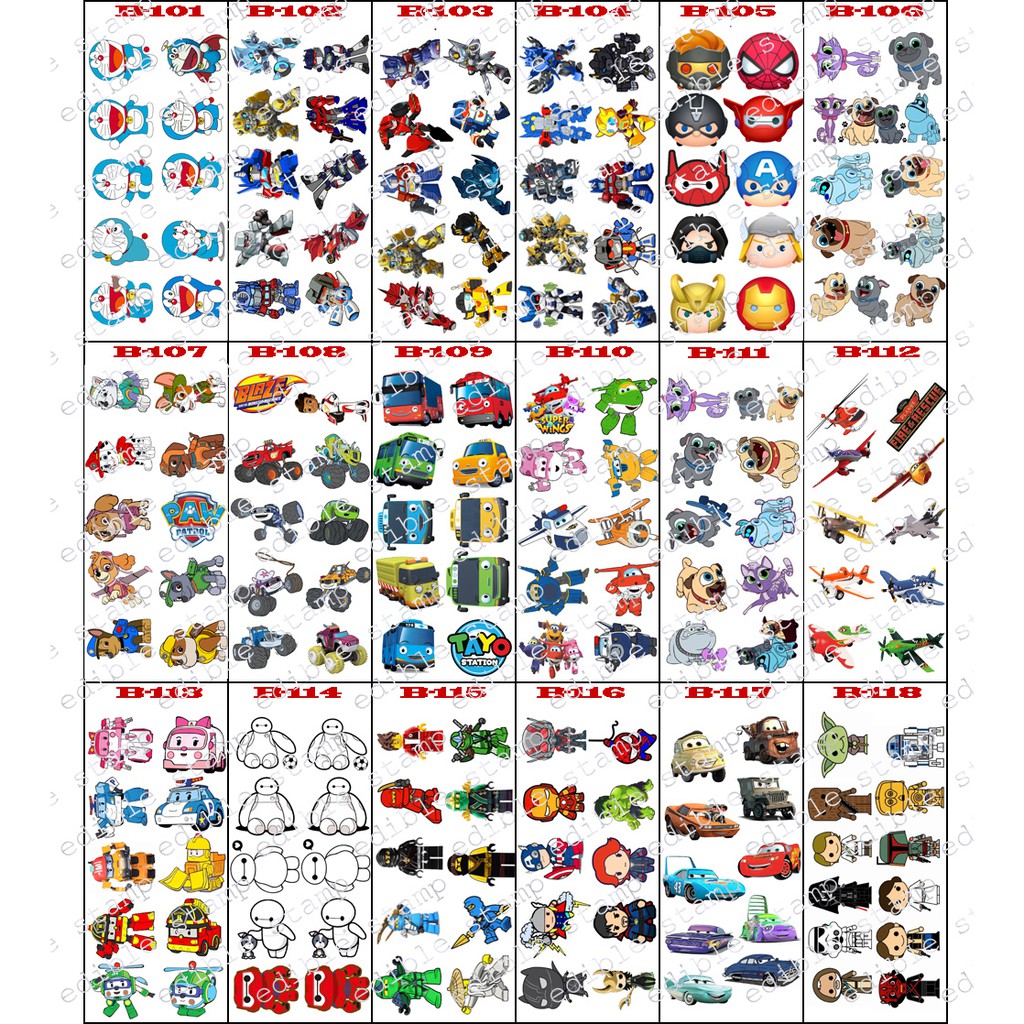 Edible Stamp Food Stickers Edible Stickers Edible Image Edible Print ...