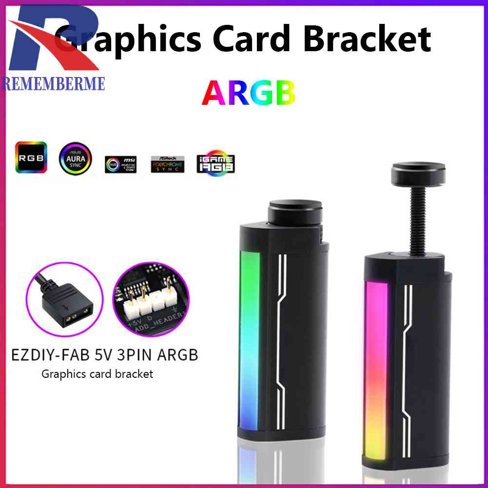 5V 3PIN ARGB Aura Sync LED Rotating Graphics Card Brace for ATX/M-ATX ...