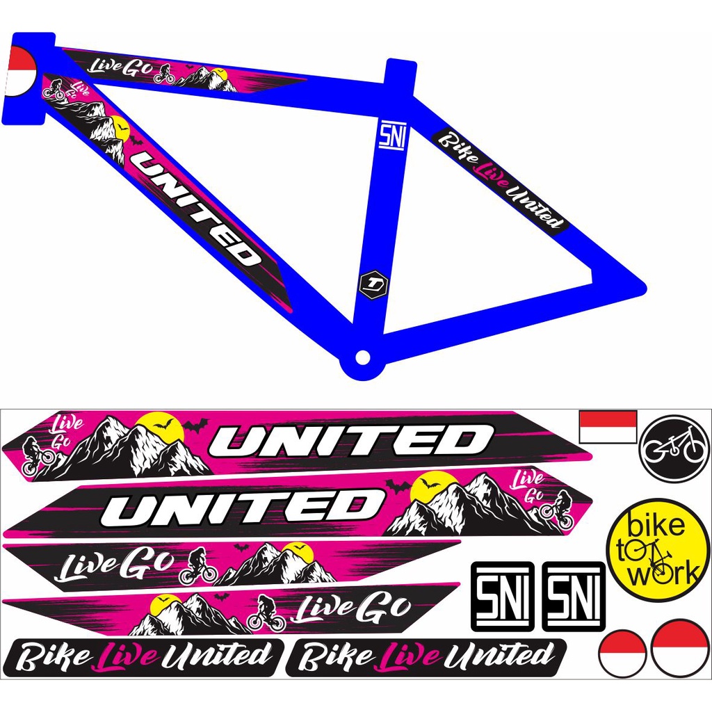 Decal Sticker SET STRIPING Variation UNITED/Variation Sticker For BIKE ...