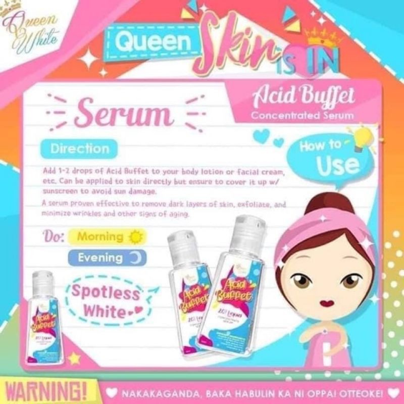 Queen White Acid Buffet Concentrated Serum | Shopee Philippines