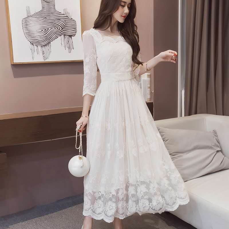 Korean on sale dress white