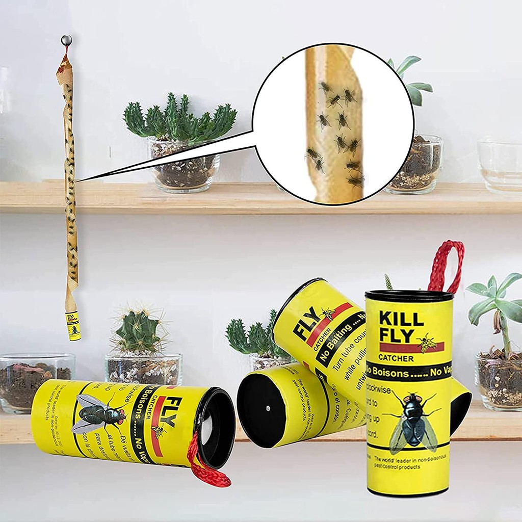 4pcs Fly Glue Trap Powerful Mosquito Fly Killer Rolls 