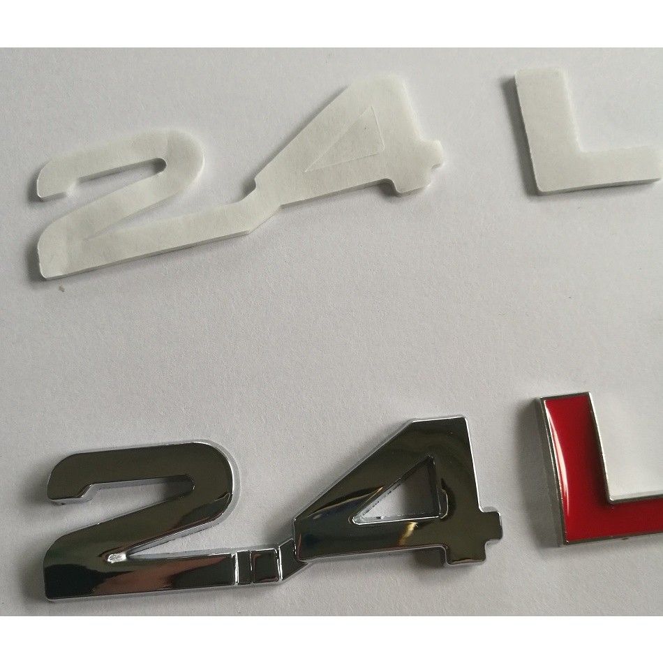 Metal 2.4L Letters Car Turbo Engine Rear Trunk Emblem Badge Decal ...