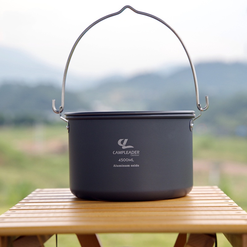 4.5L Camping Hanging Pot Cookware Outdoor Bowler Tableware 4-6 Persons ...