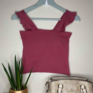 ruffles sleeveless crop top (plain)