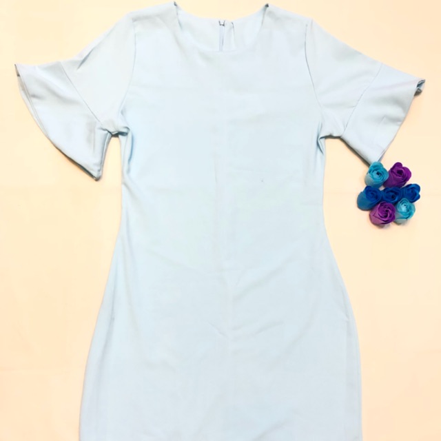 Her Dress Clothing - Plain Light Blue Dress | Shopee Philippines