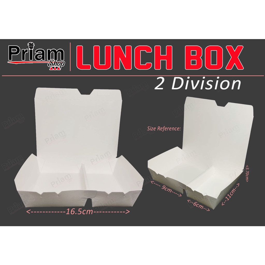 LB2 - Lunch Box w/ 2 Division (50pcs) - Laminated | Shopee Philippines