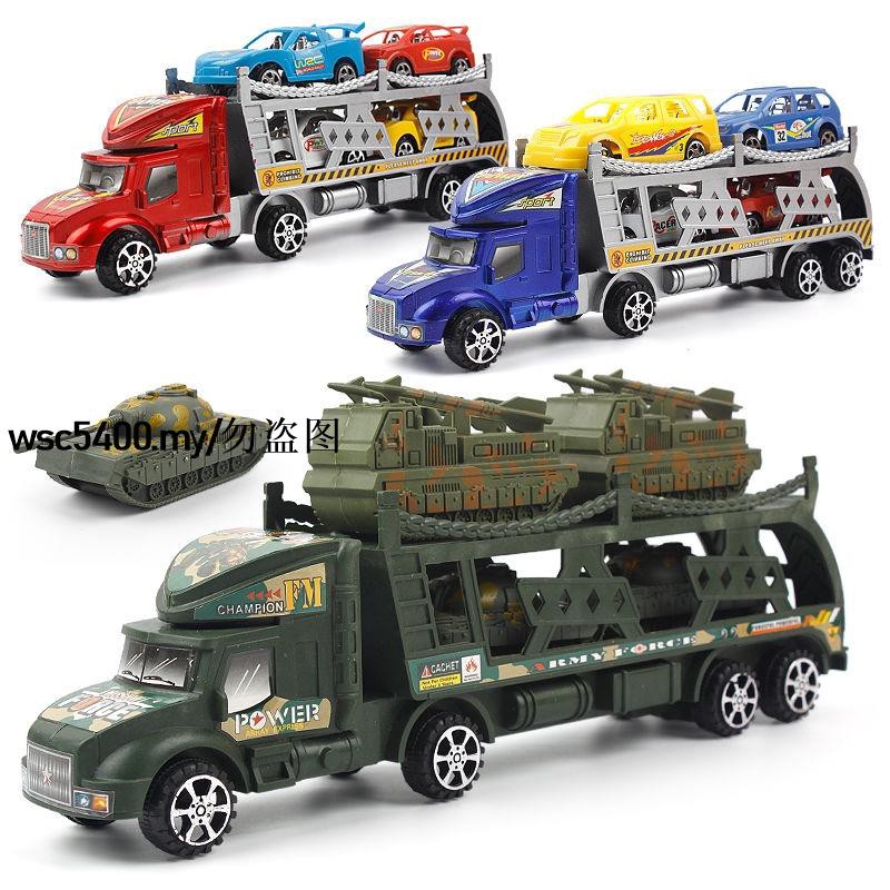 Children's Toy Car Transporter Trailer Storage Military Chariot With ...