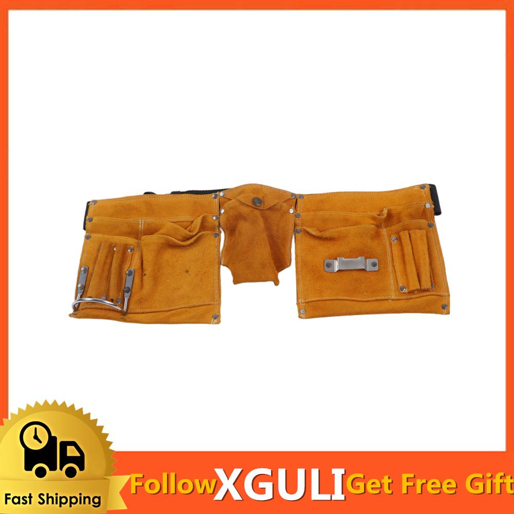 Xguli Cowhide Tool Belt Bag Cut Resistant Sturdy Breathable Adjustable