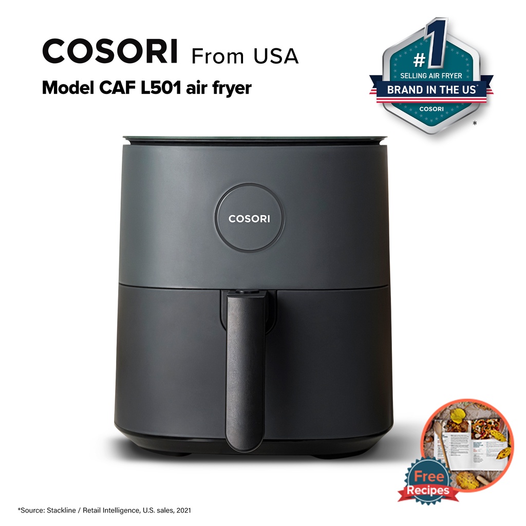 COSORI CAF-LI401S Air Fryer 4 Qt, 7 Cooking Functions Airfryer, 150+  Recipes on Free App, 97% less fat Freidora de Aire, Dishwasher-safe, Designe