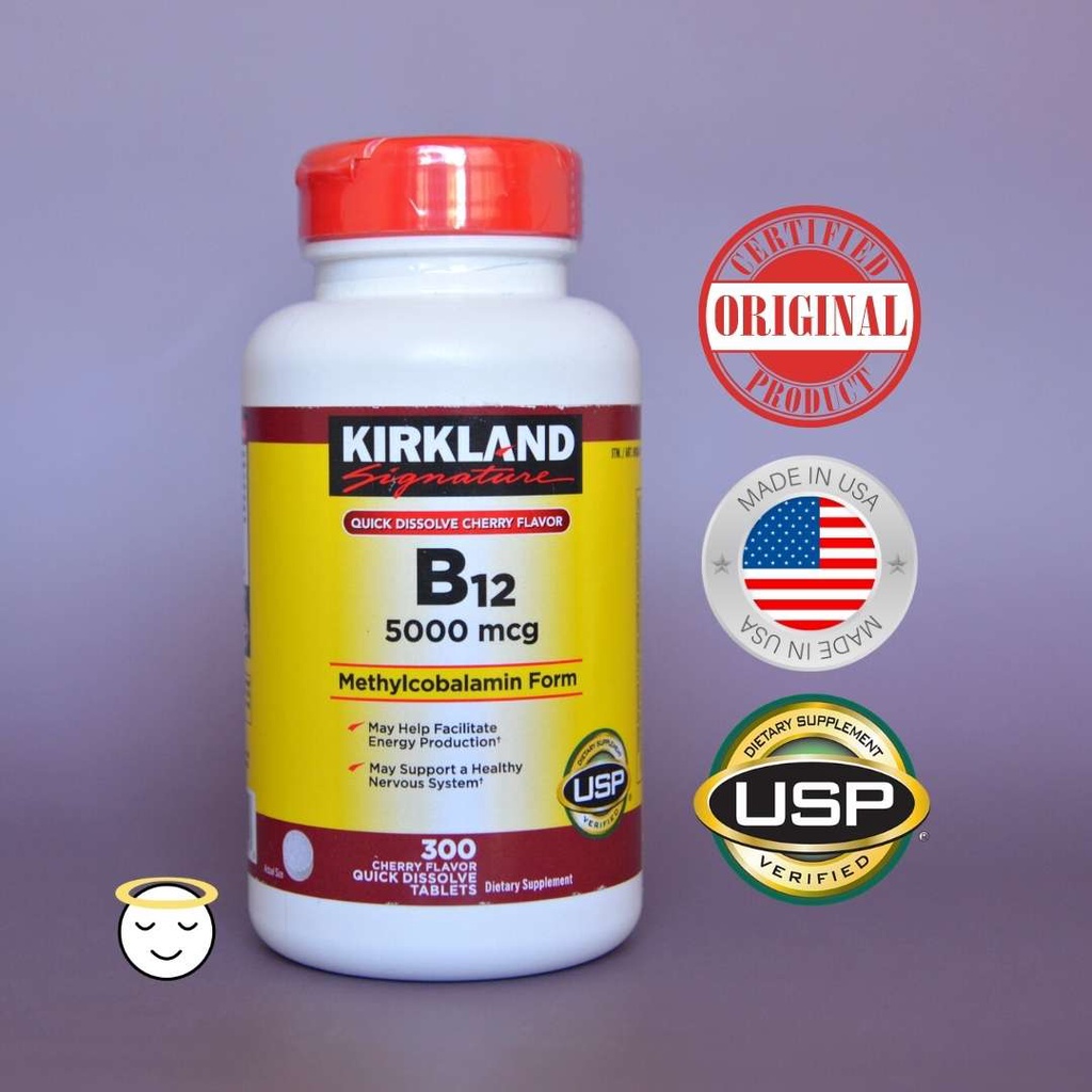 Kirkland Vitamin B12 5000 mcg (300 tablets) EXP AUG 2025 Shopee