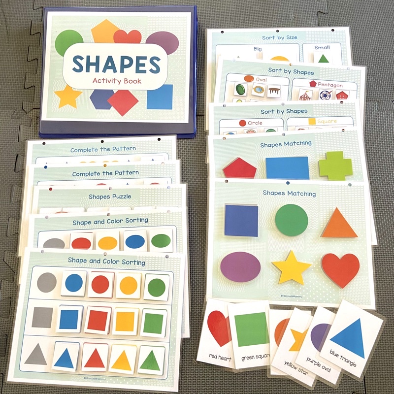 Shapes and Colors Learning Activity Busy Quiet Binder Book for Toddlers ...