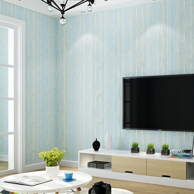 Self adhesive wallpaper non-woven fabric modern plain style dormitory ...