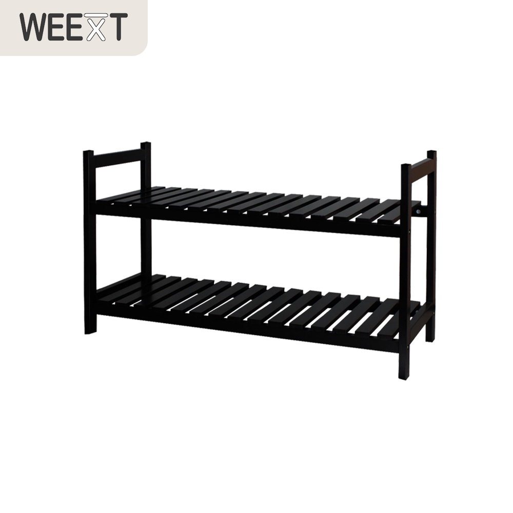 WEEXT 2 Layer Stackable Wooden Shoe Rack/Organizer | Shopee Philippines