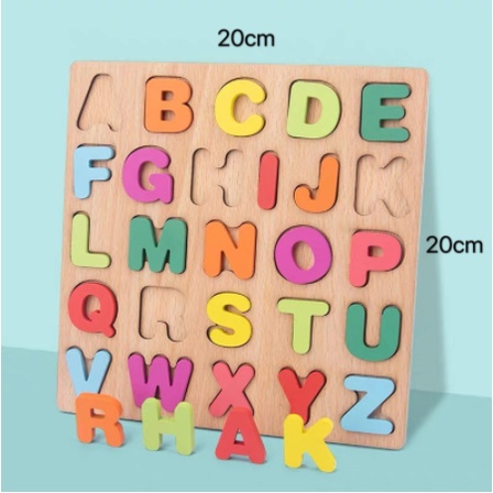 kkaabb ABC Alphabet Digital Puzzle Wooden Toys Kid Number Letter shape ...