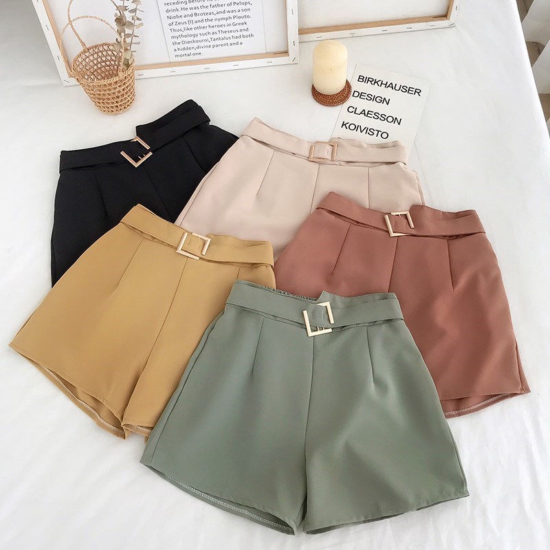 Chiffon Office Shorts Women Summer High Waist Casual Short Pants