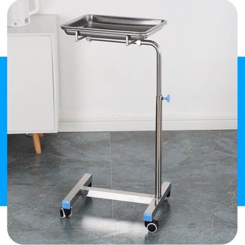 Mayo Instrument Table Stainless Steel Adjustble Height with 4 Wheels ...