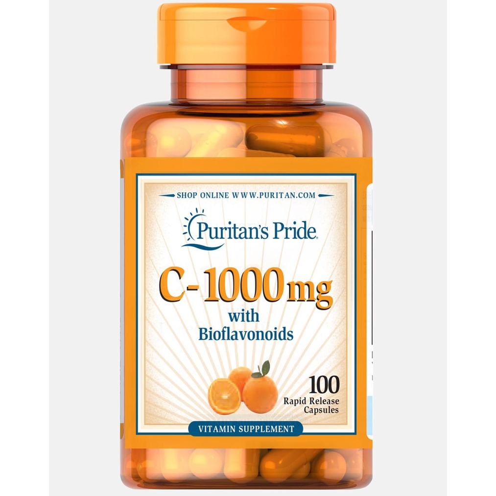 Puritan's Pride Vit C-1000 mg w Bioflavonoids & Rose Hips (100 caplets ...