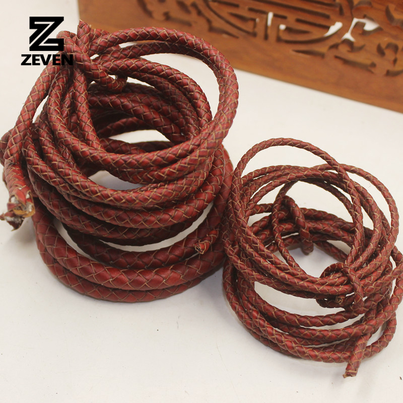1m Braided Cowhide Rope diy Jewelry Accessories Handmade Material First ...