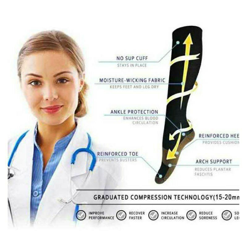 2 Pair Copper Energy Compression Socks Compression Knee High Socks