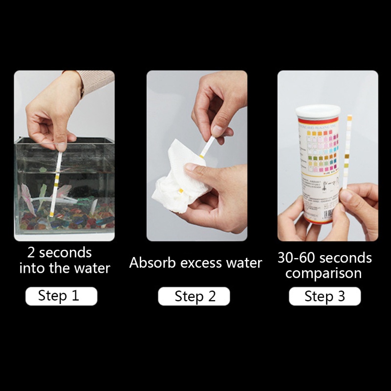 50 Pieces 7 in 1 Water Test Kit Strips Aquarium Fish Tank Testing