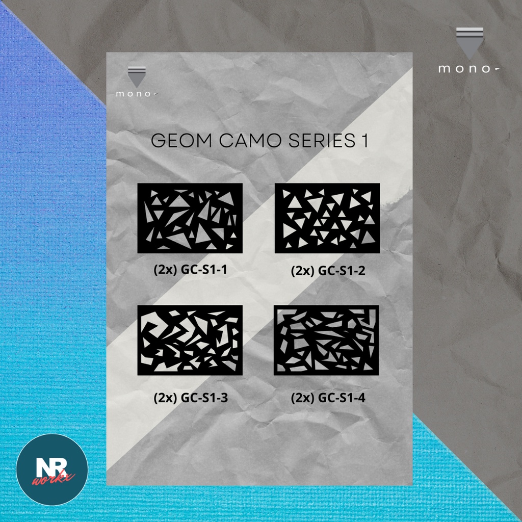 mono- Geom Camo Template Series 1 for Painting Model Kits (1 pack ...