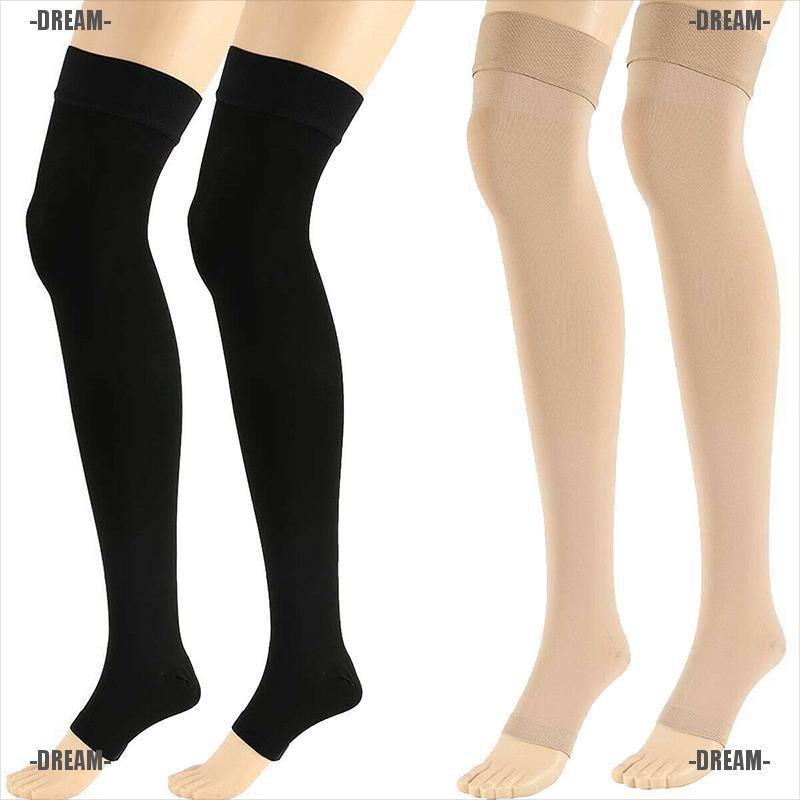 Compression Socks Thigh High Pressure Open Toe Varicose Stockings Men ...