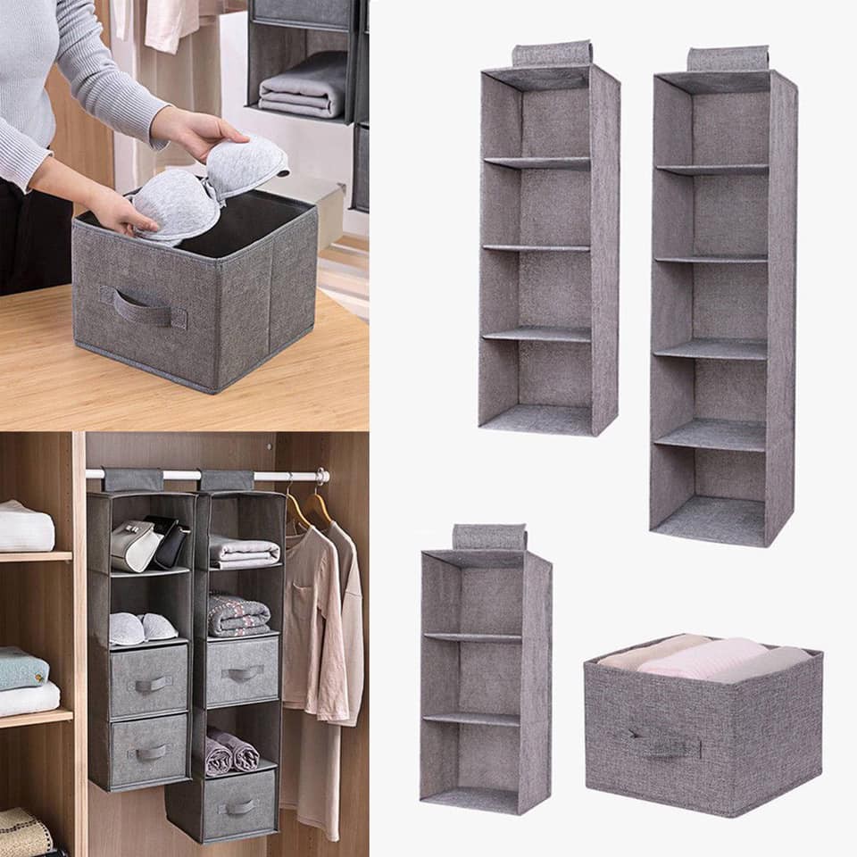 Shop na Multi Layers Storage Box Clothes Wardrobe Organizer Hanging ...