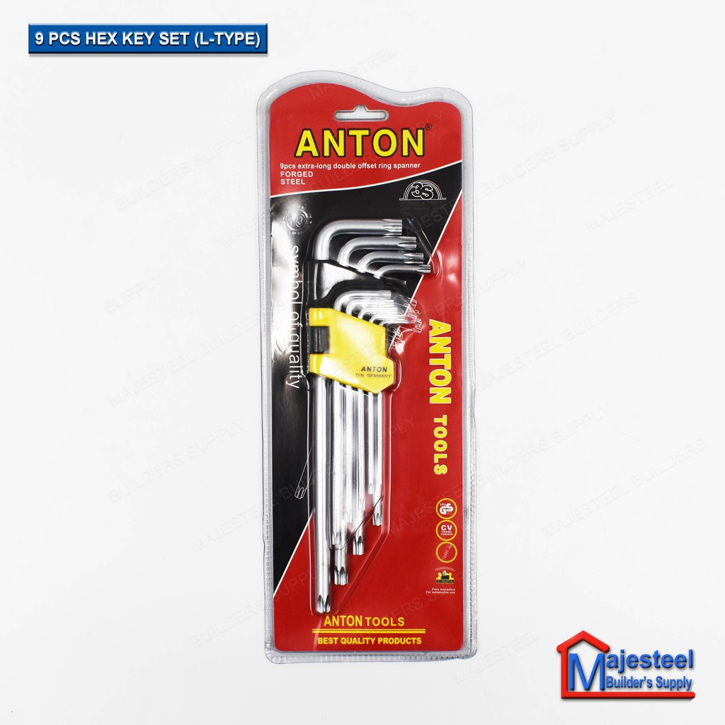 Anton ExtraLong Spherical Head or Torx Head Wrench Hex Key 9PCS SET