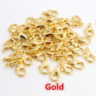 12pcs 12mm Alloy Lobster Clasp Lobster Clasps Hooks Chains Connector for  Beads Necklace DIY Jewelry Making Accessories