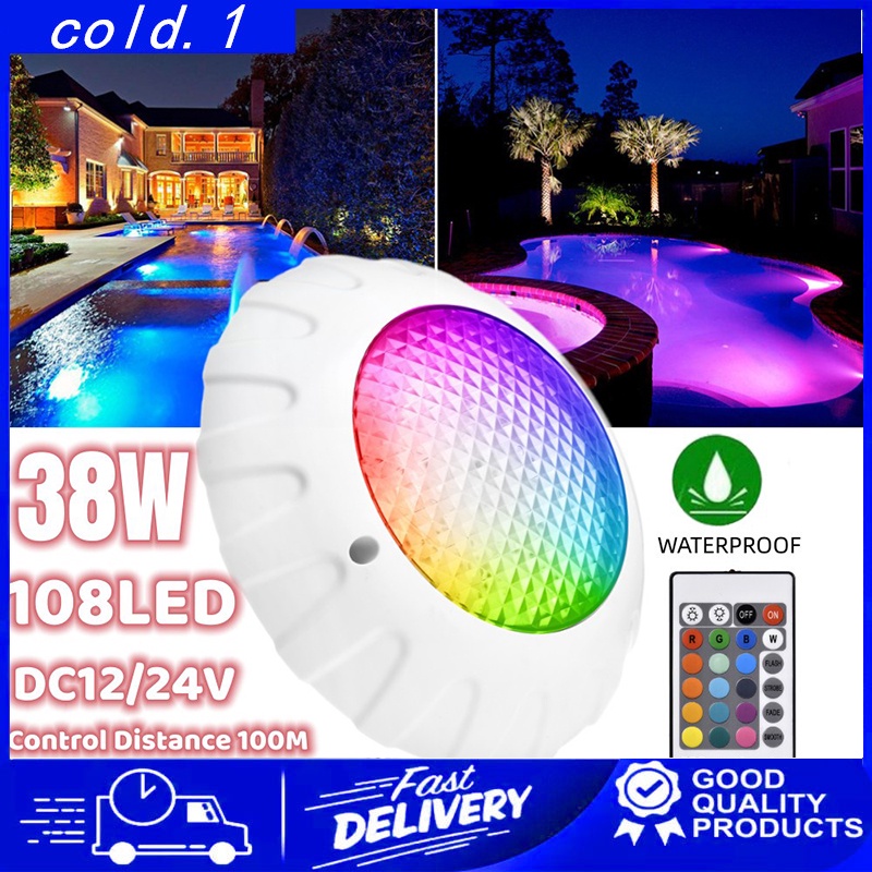 38W Swimming Pool Light Underwater Color Changing LED Light RGB 108 LED