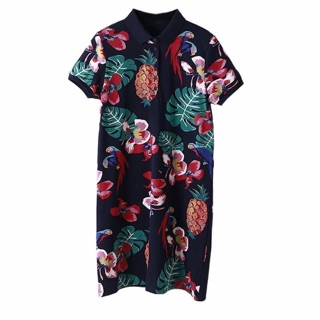 Floral Polo Shirt Dress | Shopee Philippines