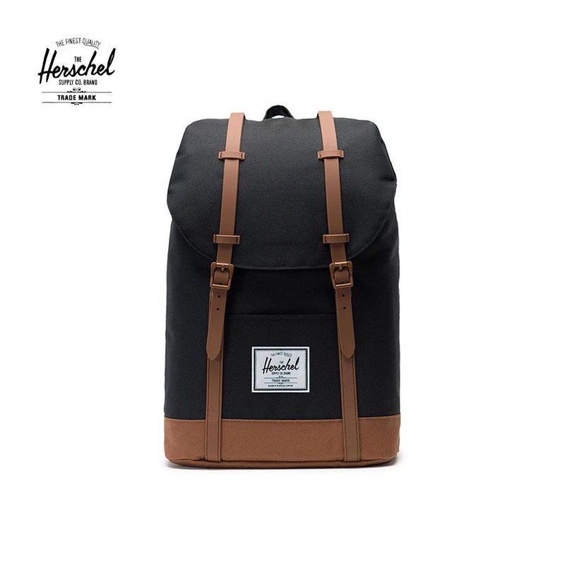 Herschel Retreat Backpack Black/Saddle Brown US 19.5L | Shopee Philippines