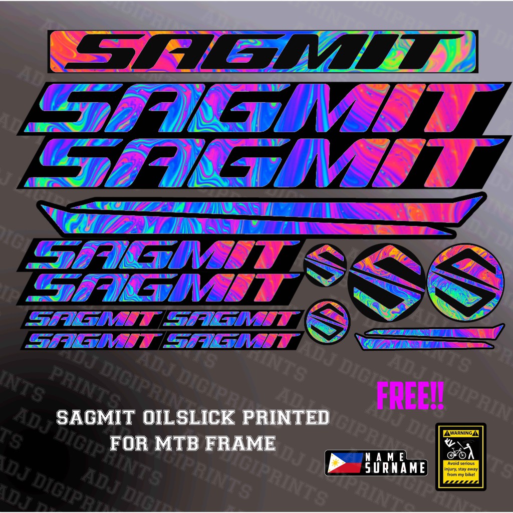 SAGMIT STICKER OILSLICK MTB Frame Decals Printed | Shopee Philippines