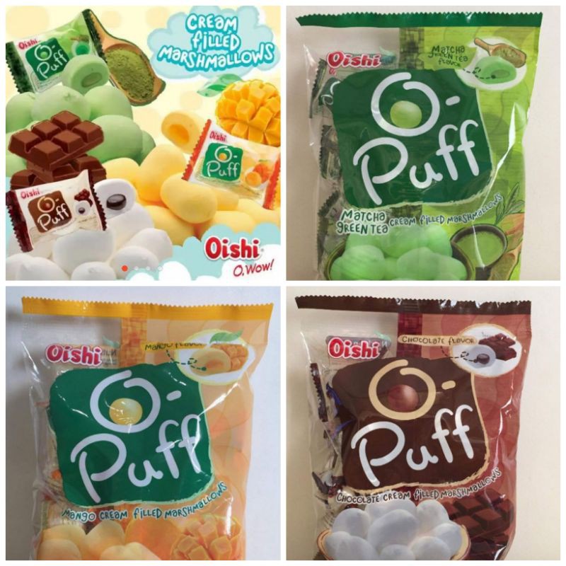 Oishi OPuff Marshmallow with filling flavors (Mango/chocolate/matcha