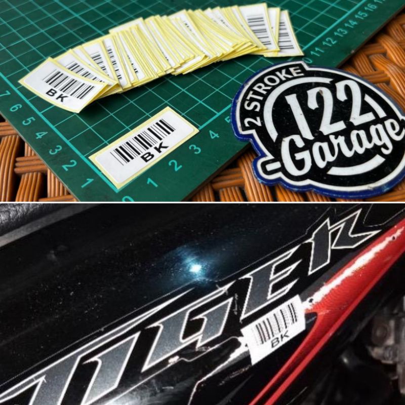 HITAM Sticker barcode bar code body body all Motorcycle HONDA BK (black ...