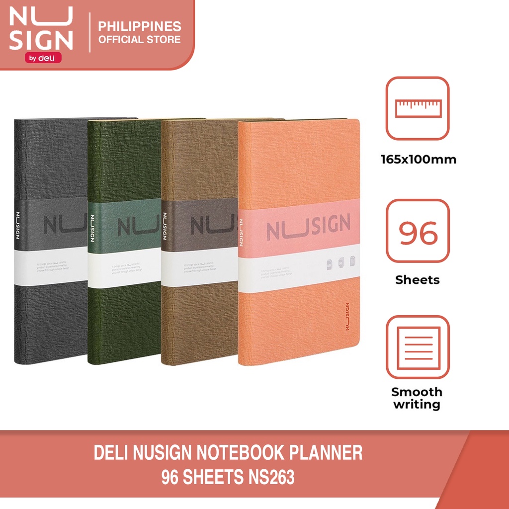 Deli NS263 NuSign Notebook Planner 96 Sheets 1PC [79NS263] | Shopee ...