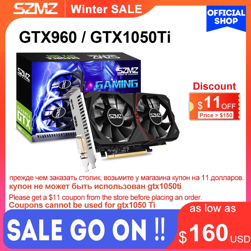 SZMZ New Video Card Original NVIDIA Geforce GTX 960 1050 Ti 2GB 4GB GDDR5 128 bit Graphics Card GTX