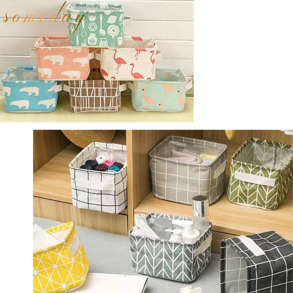 Nordic style fabric storage basket Cotton Linen Creative Storage box Waterproof Basket Toy Organizer