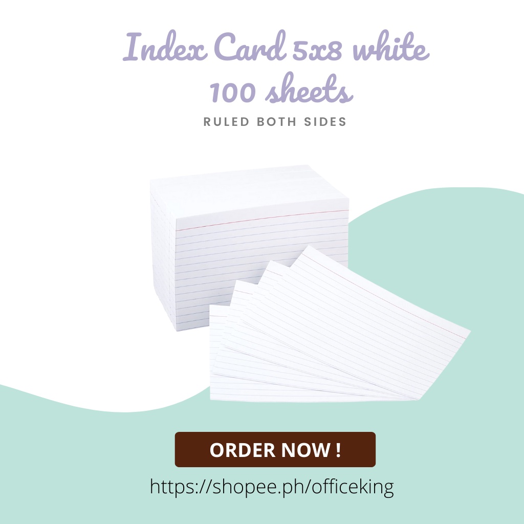 Index Card 5x8 Ruled Both Sides by 100's Shopee Philippines